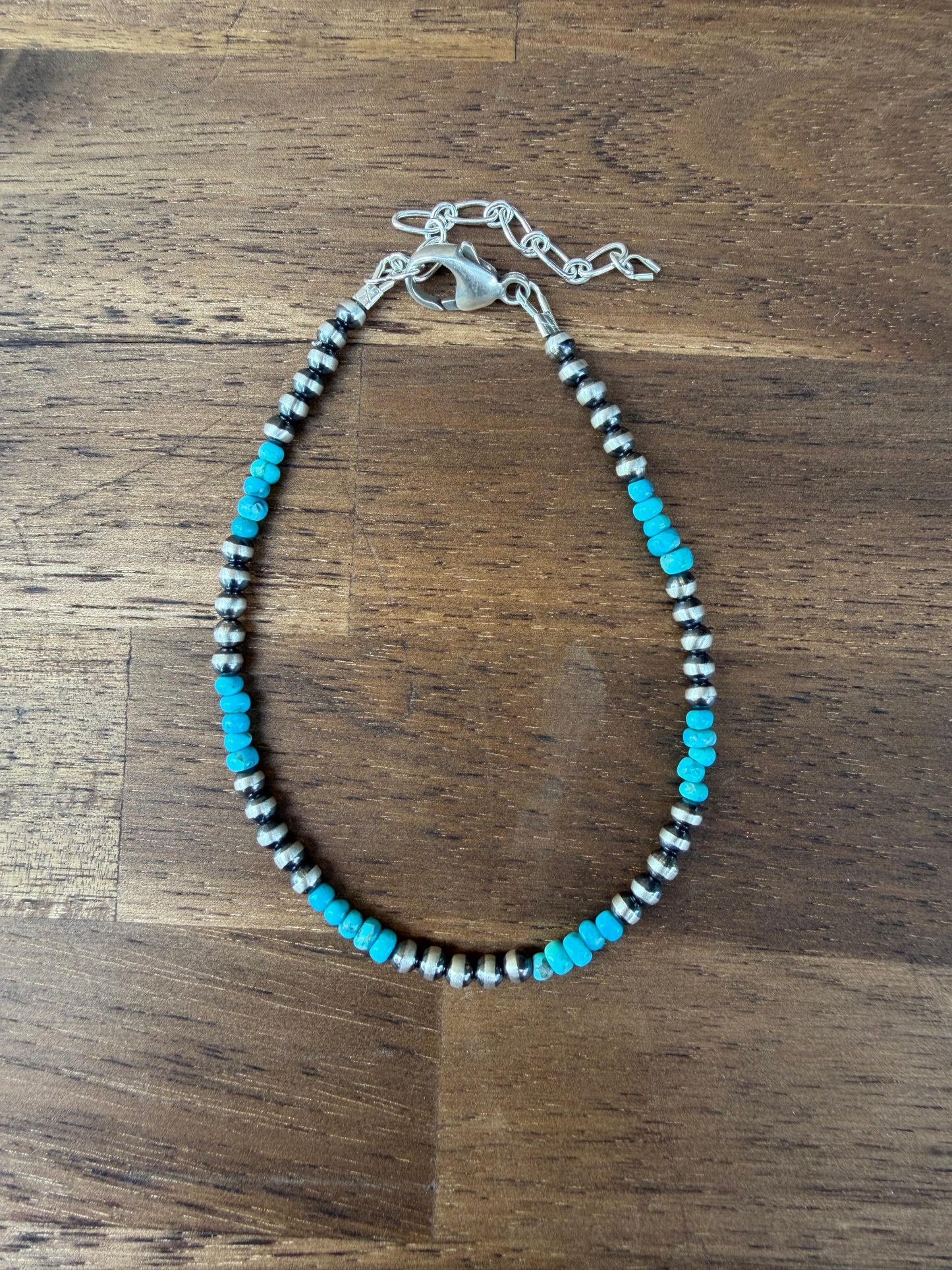 Anklet - 4mm & Kingman Turquoise
