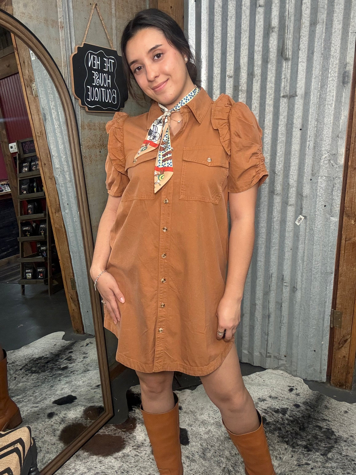 Clay Button Down Mini Dress