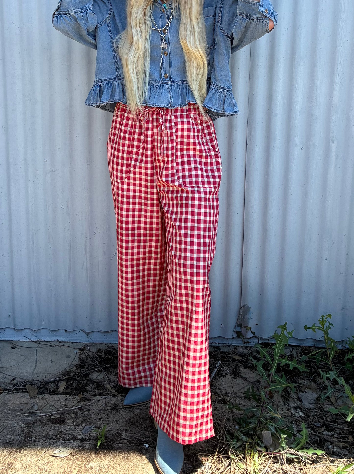 Strawberry Gingham Pants
