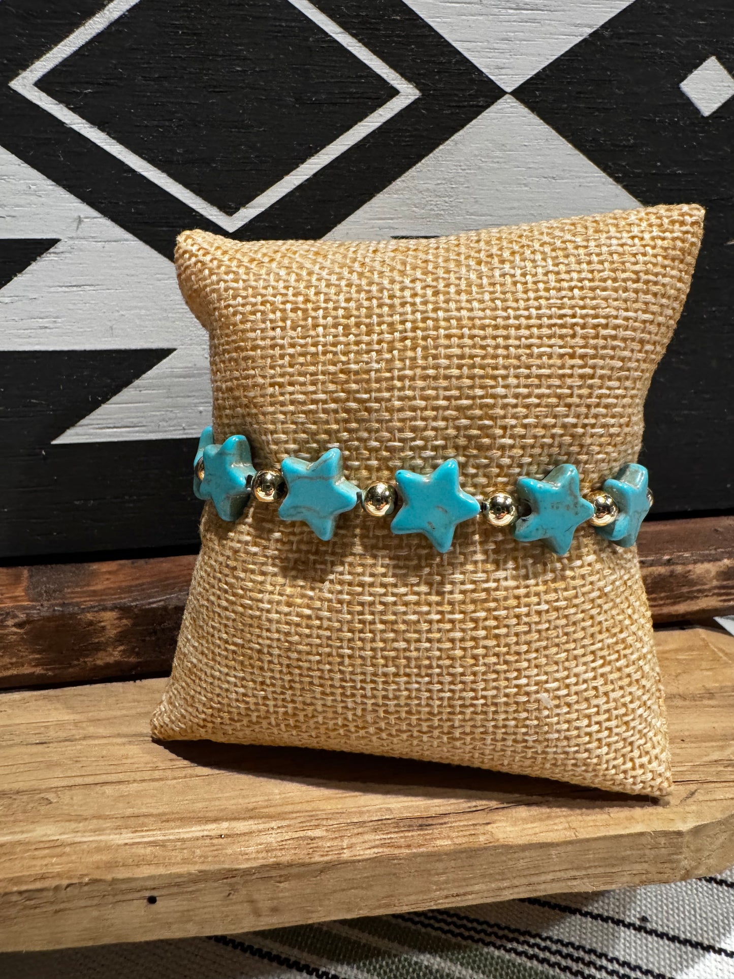 Bracelet - Turquoise Star W/ Gold Filled Beads