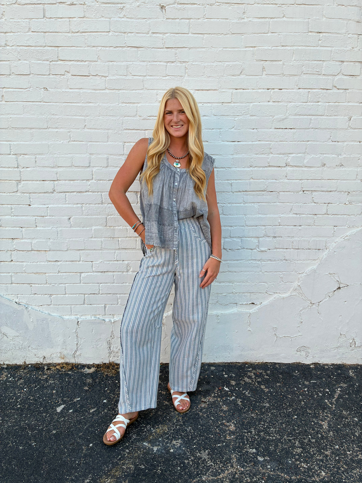 Seafoam Striped Pants