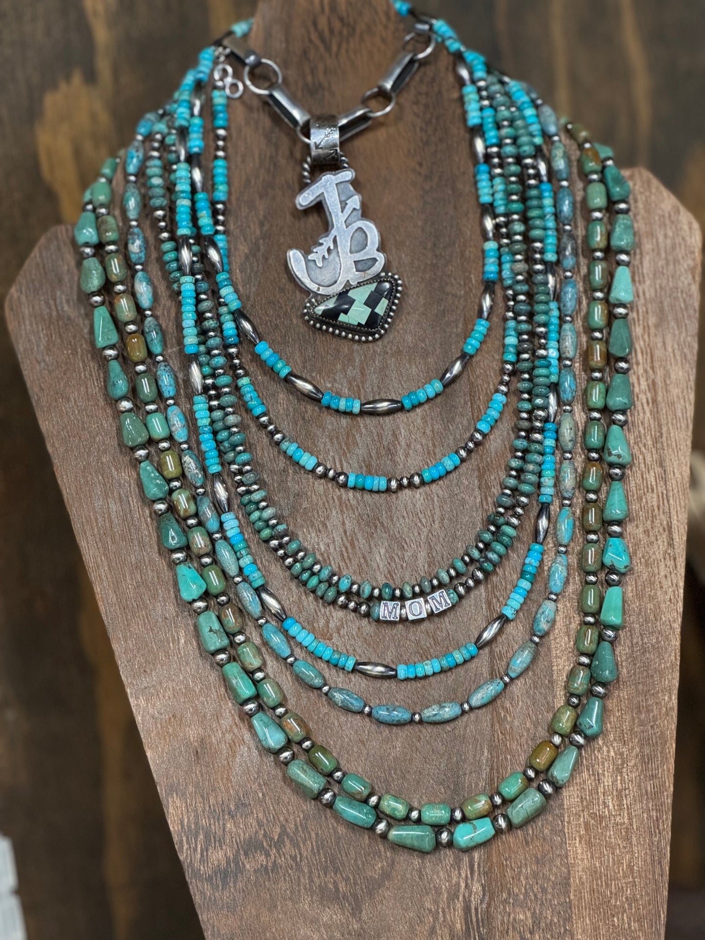 Turquoise/Sterling Silver Torpedo Bead Choker