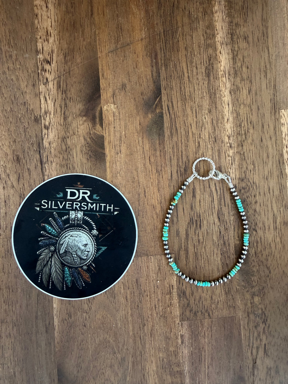 Bracelet - 3mm & Kingman Turquoise