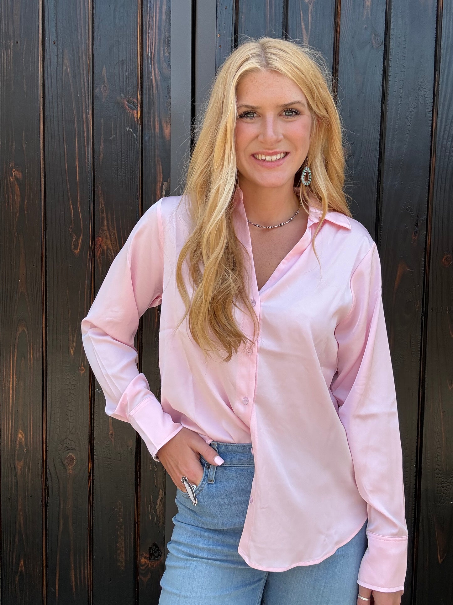Silky Pink Blouse