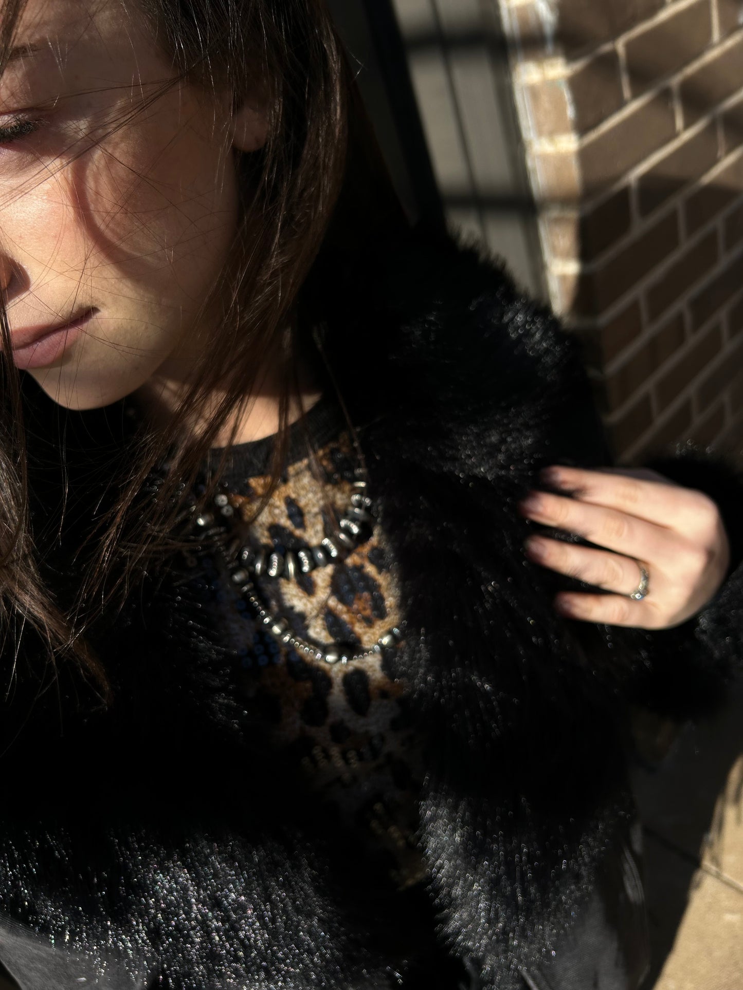 Denim Coat Faux Fur Collar