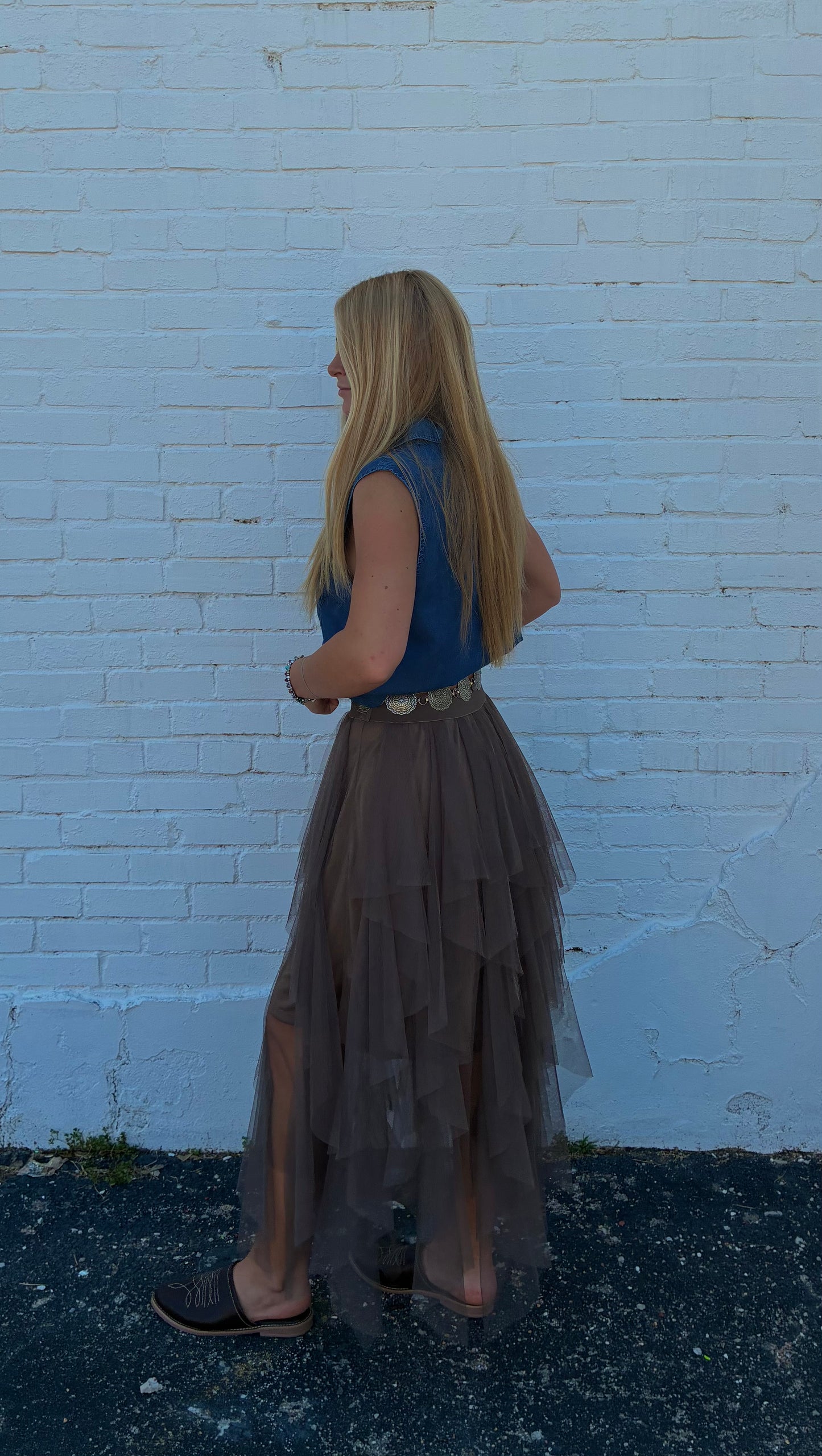 Taupe Tule Skirt