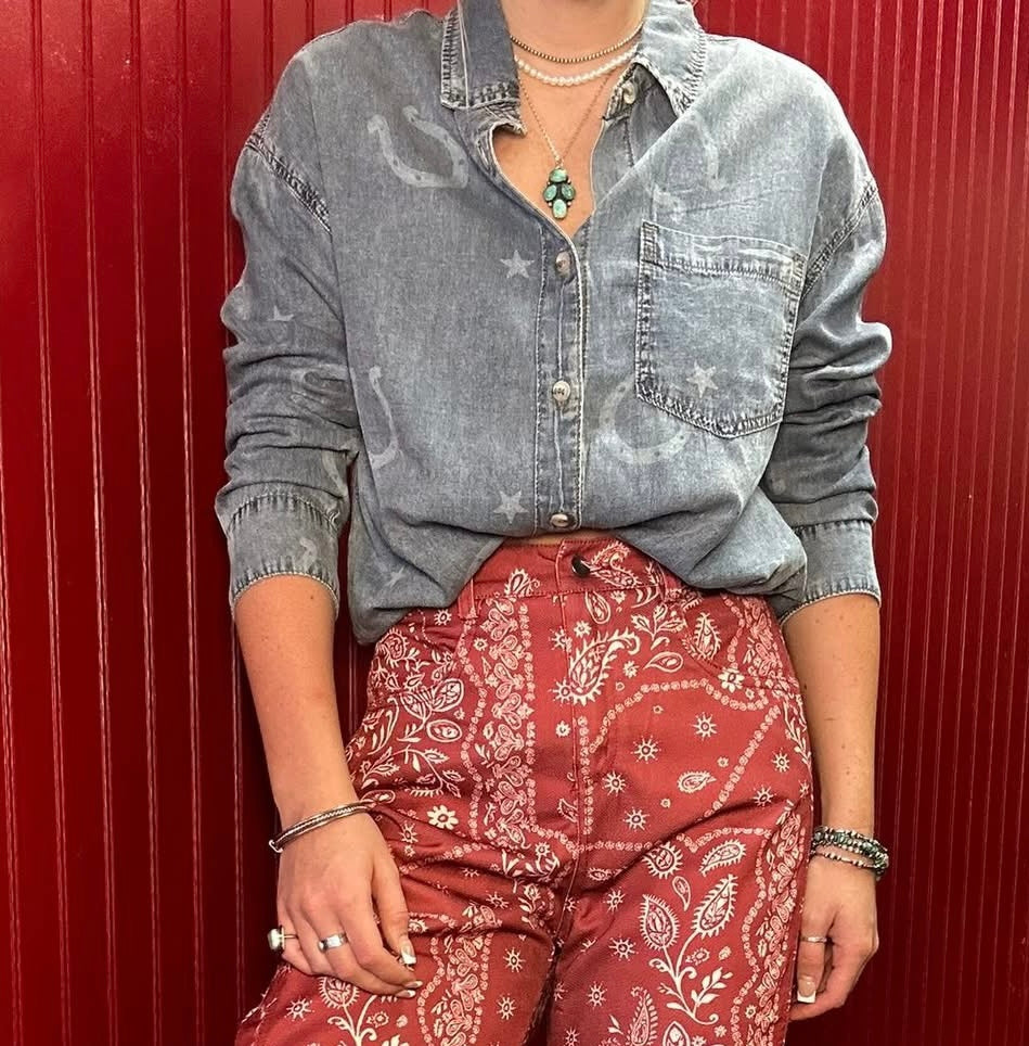 Horseshoe Denim Button Down