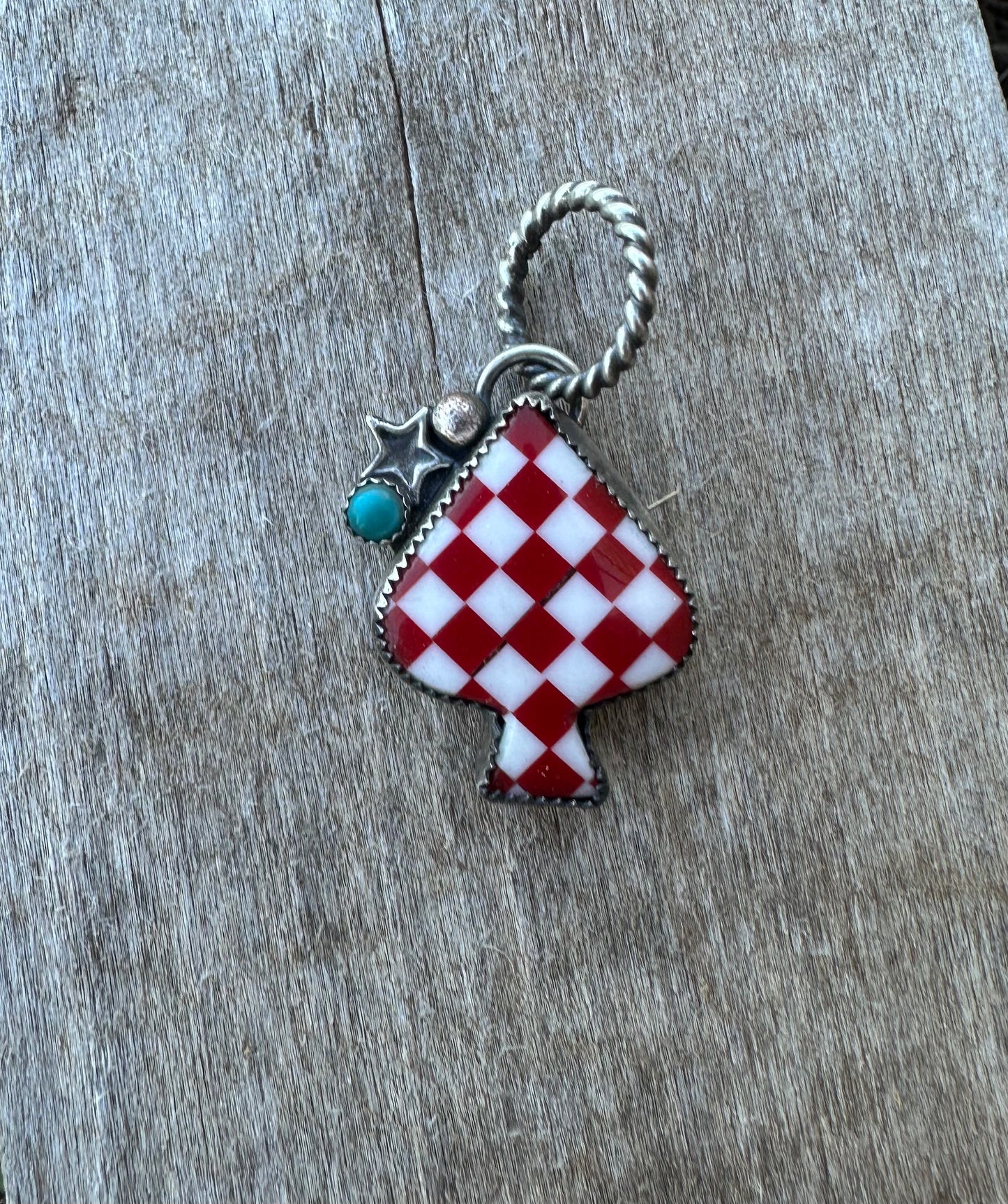 Checkered Spade Pendant