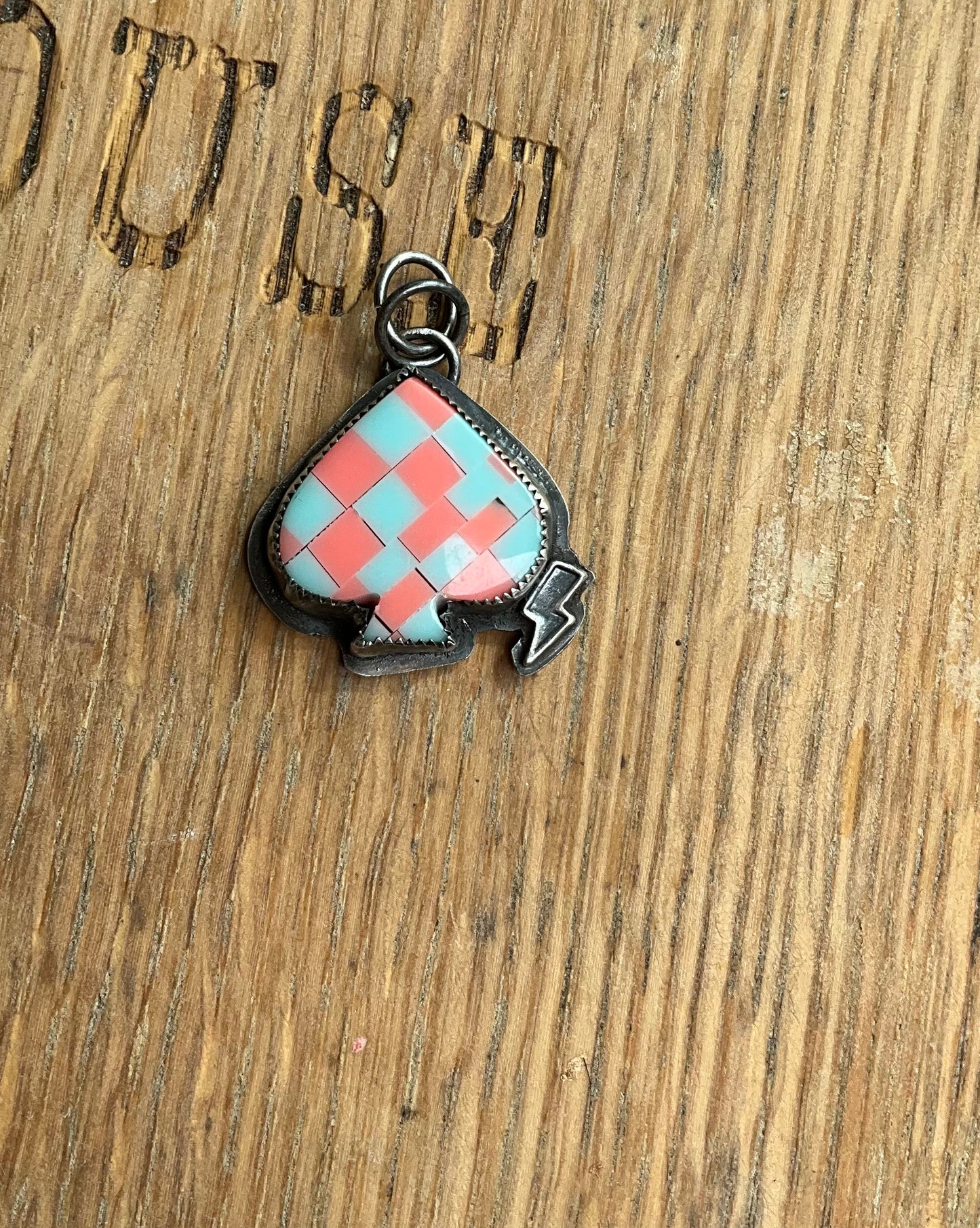Checkered Spade Pendant