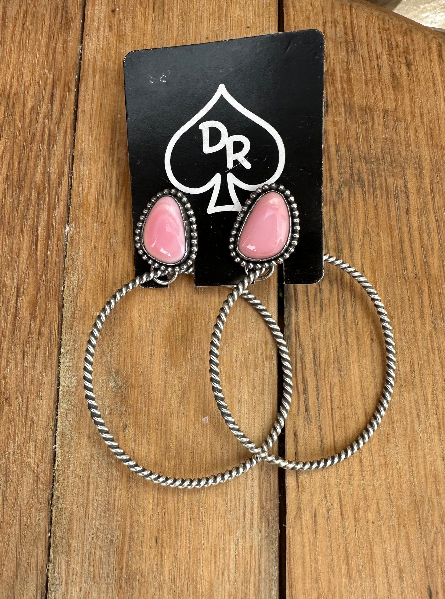 Pink Conch Large Hoop Earrings