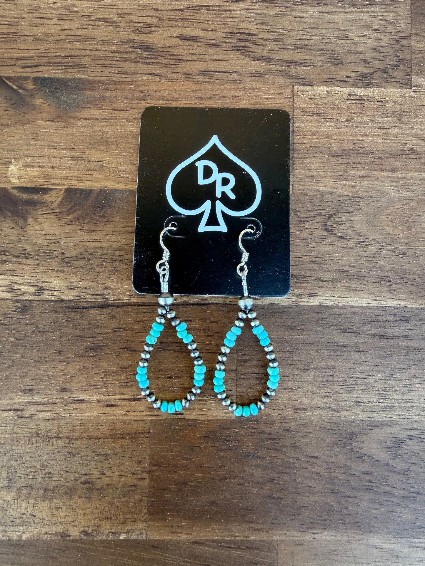 Earrings - 3mm & Kingman Turquoise
