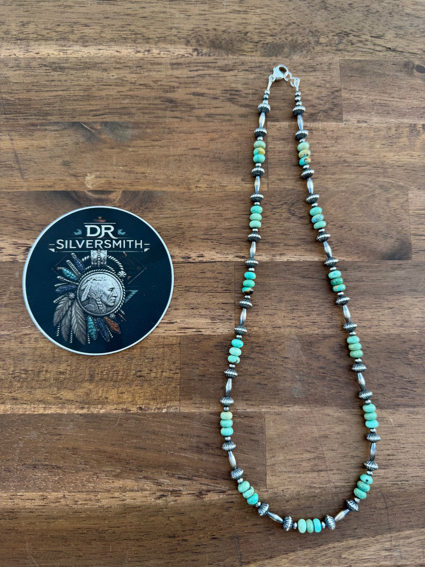 Necklace - 20” - 3mm - 7.5mm Rondell - Torpedo & Turquoise
