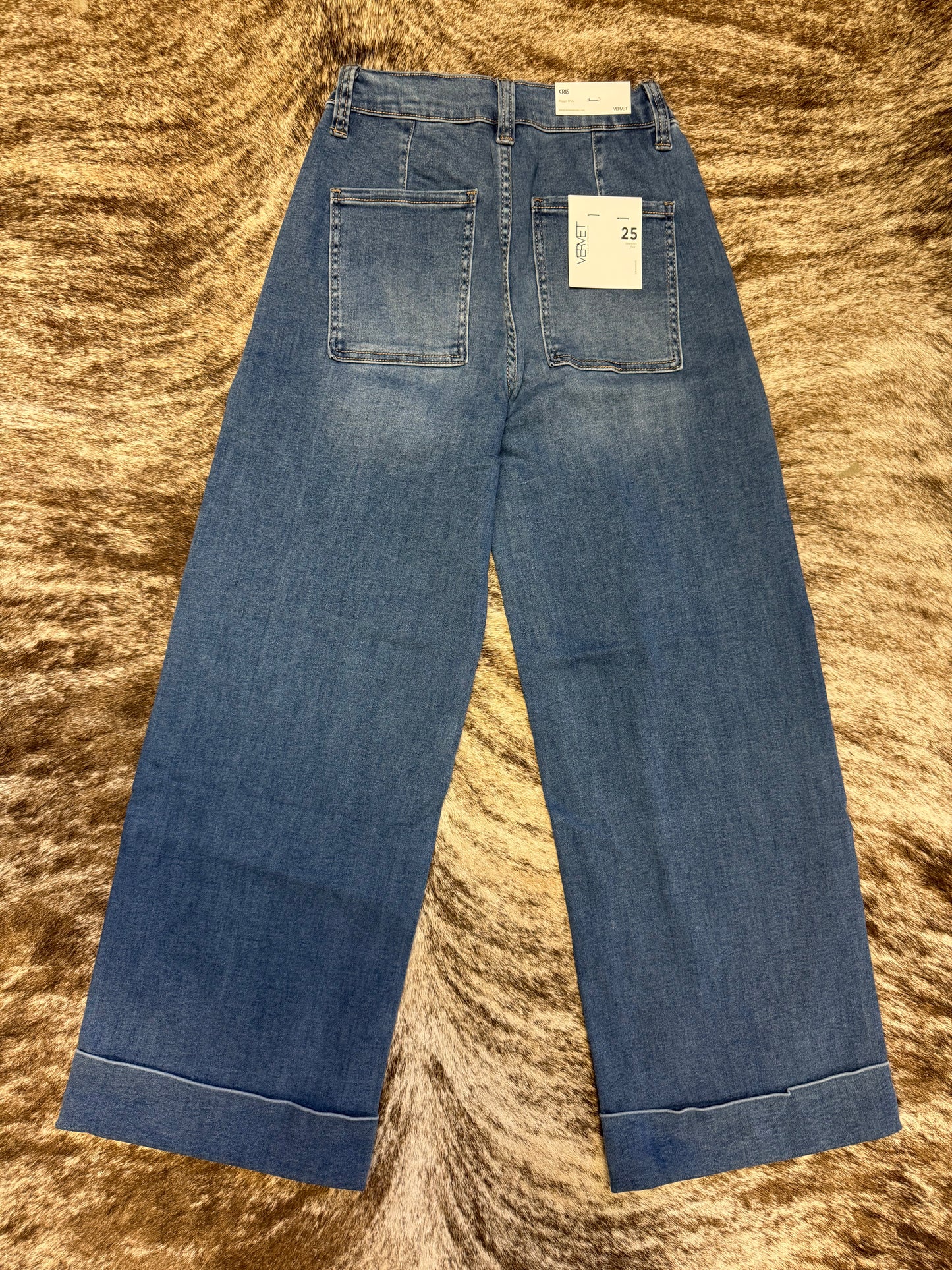 Vervet Stretchy Cuffed Wide Leg Jean