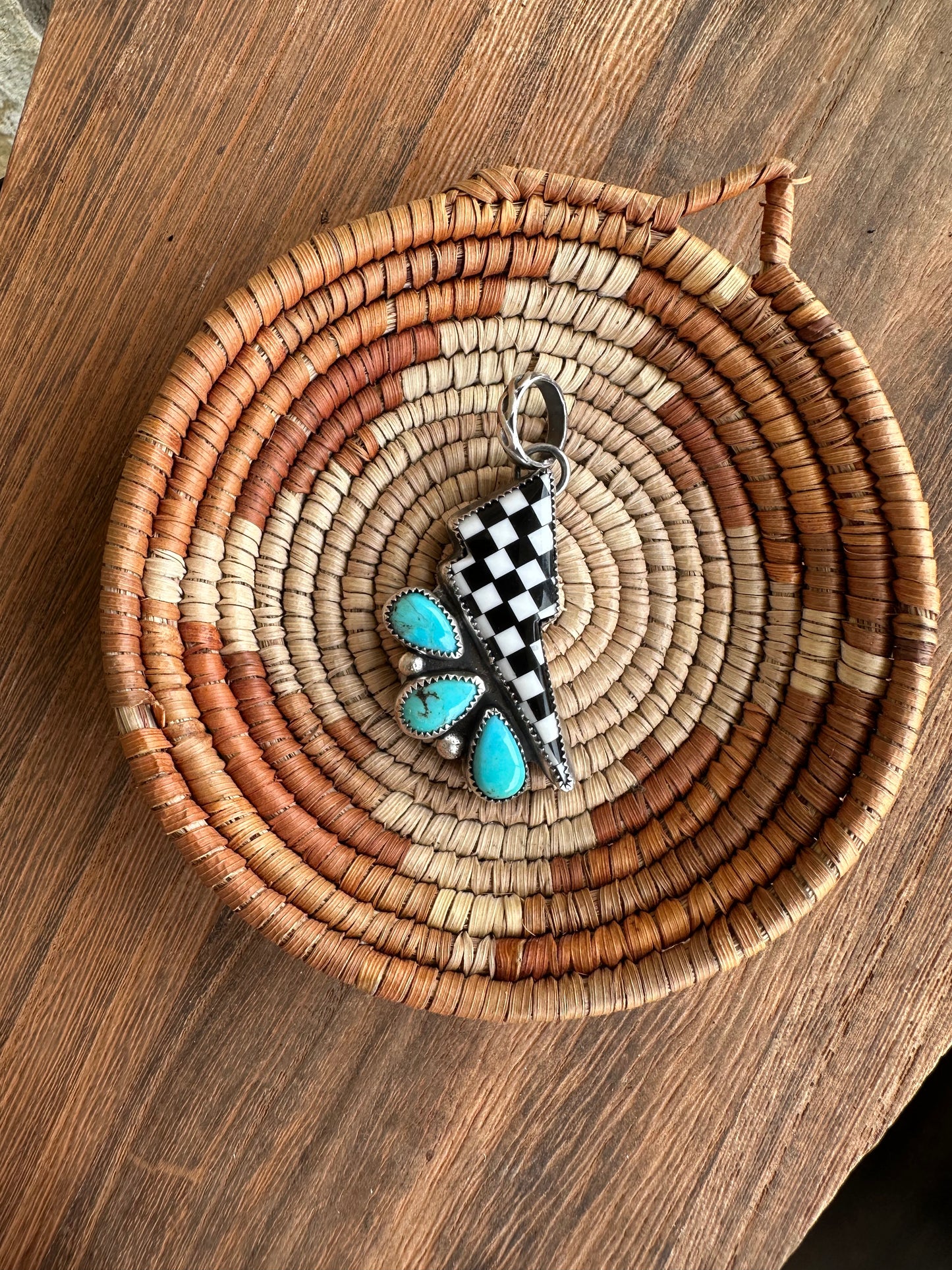 Checkered Bolt Pendant