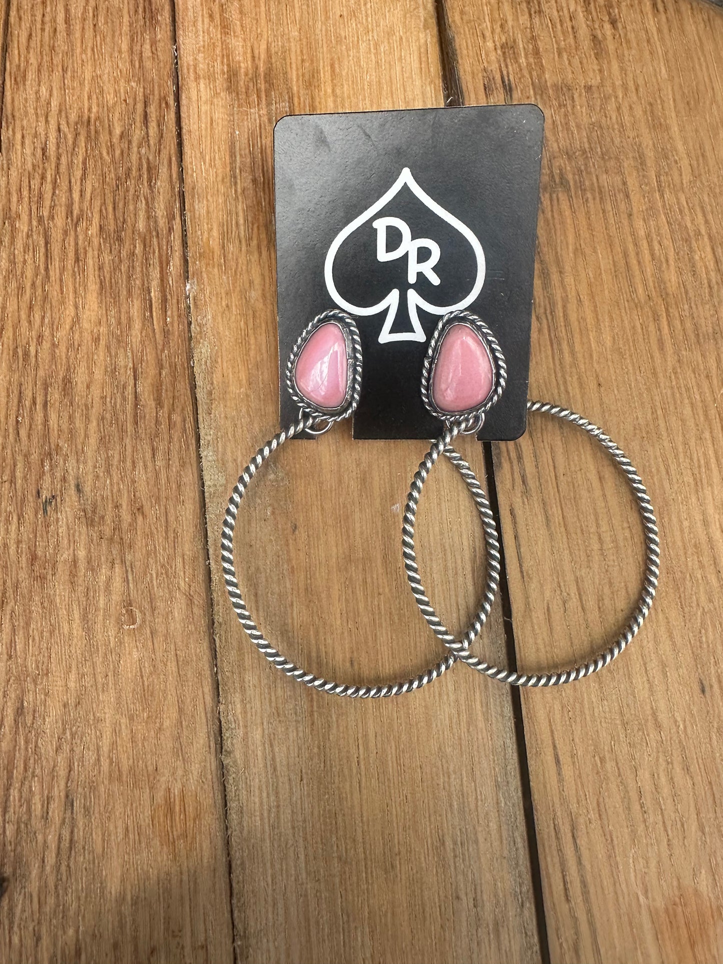 Pink Conch Large Hoop Earrings