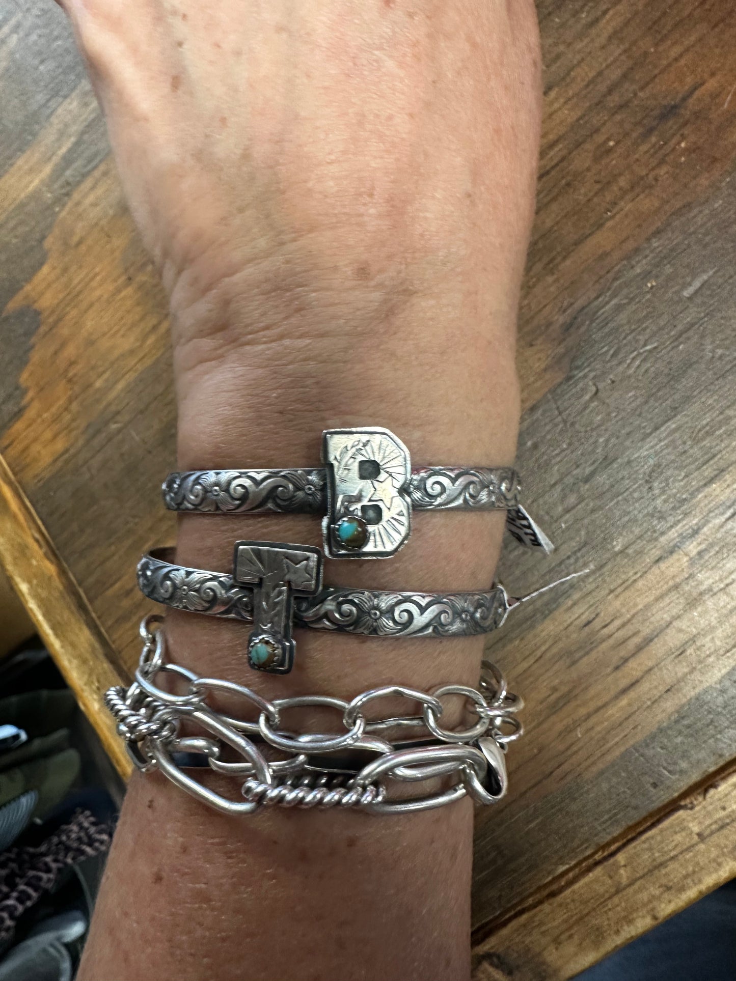 Sterling Silver Initial Cuff Bracelet