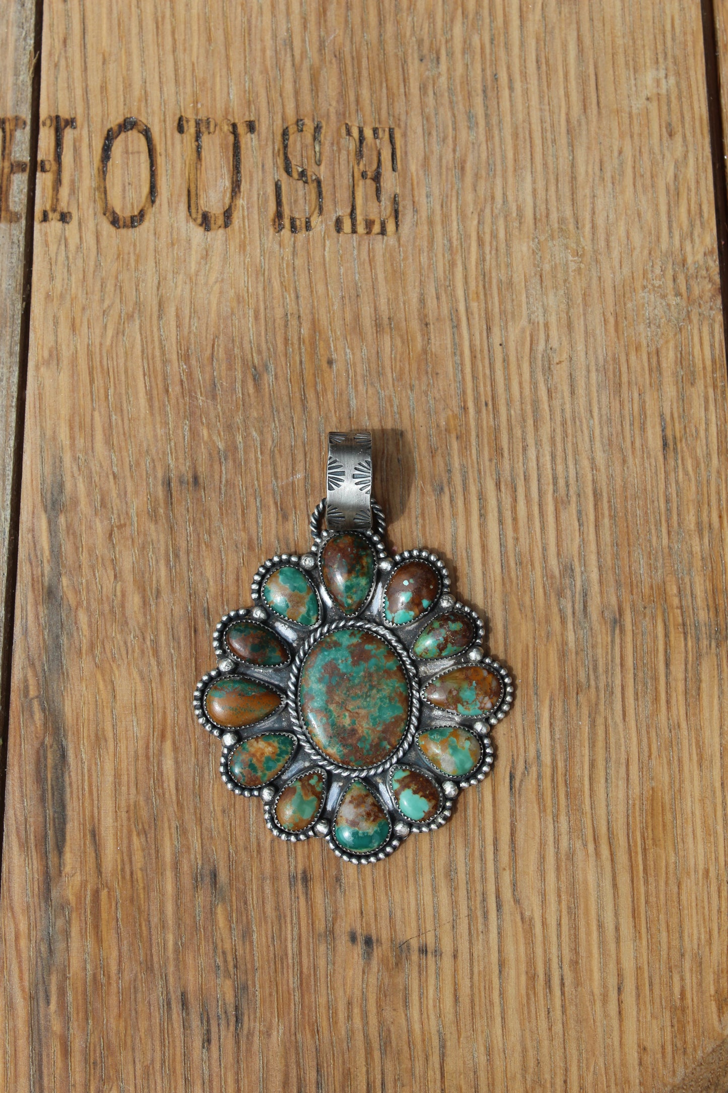 Large Cluster Pendant - Ajax Turquoise