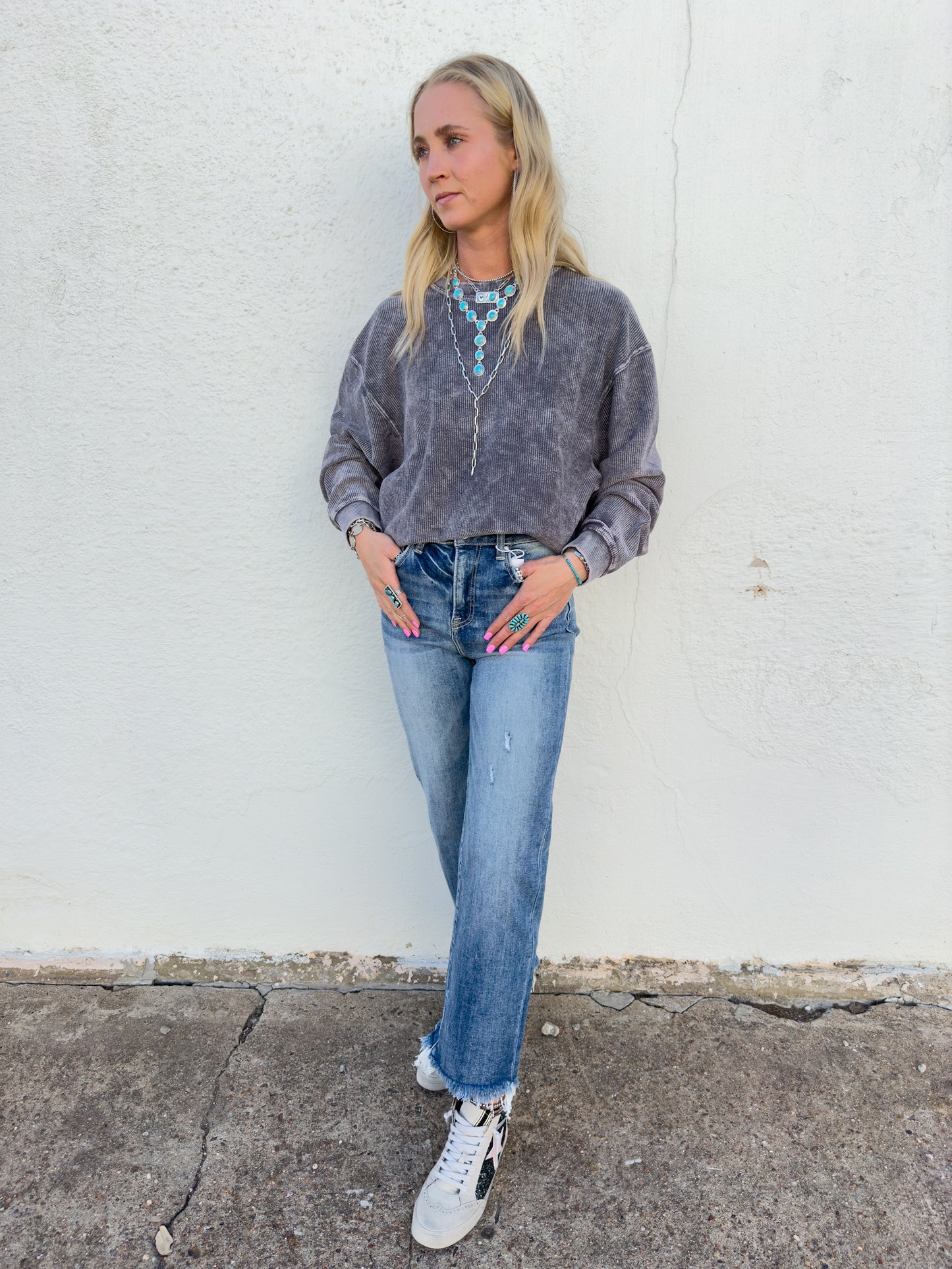 Charcoal Oversize Vintage Wash Sweater