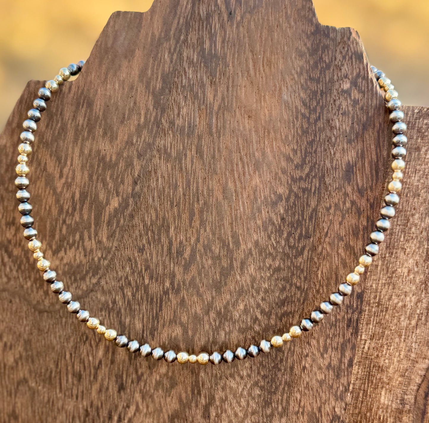 Choker- 4mm Sterling Silver/ 3mm and 4mm Gold Filled Beads