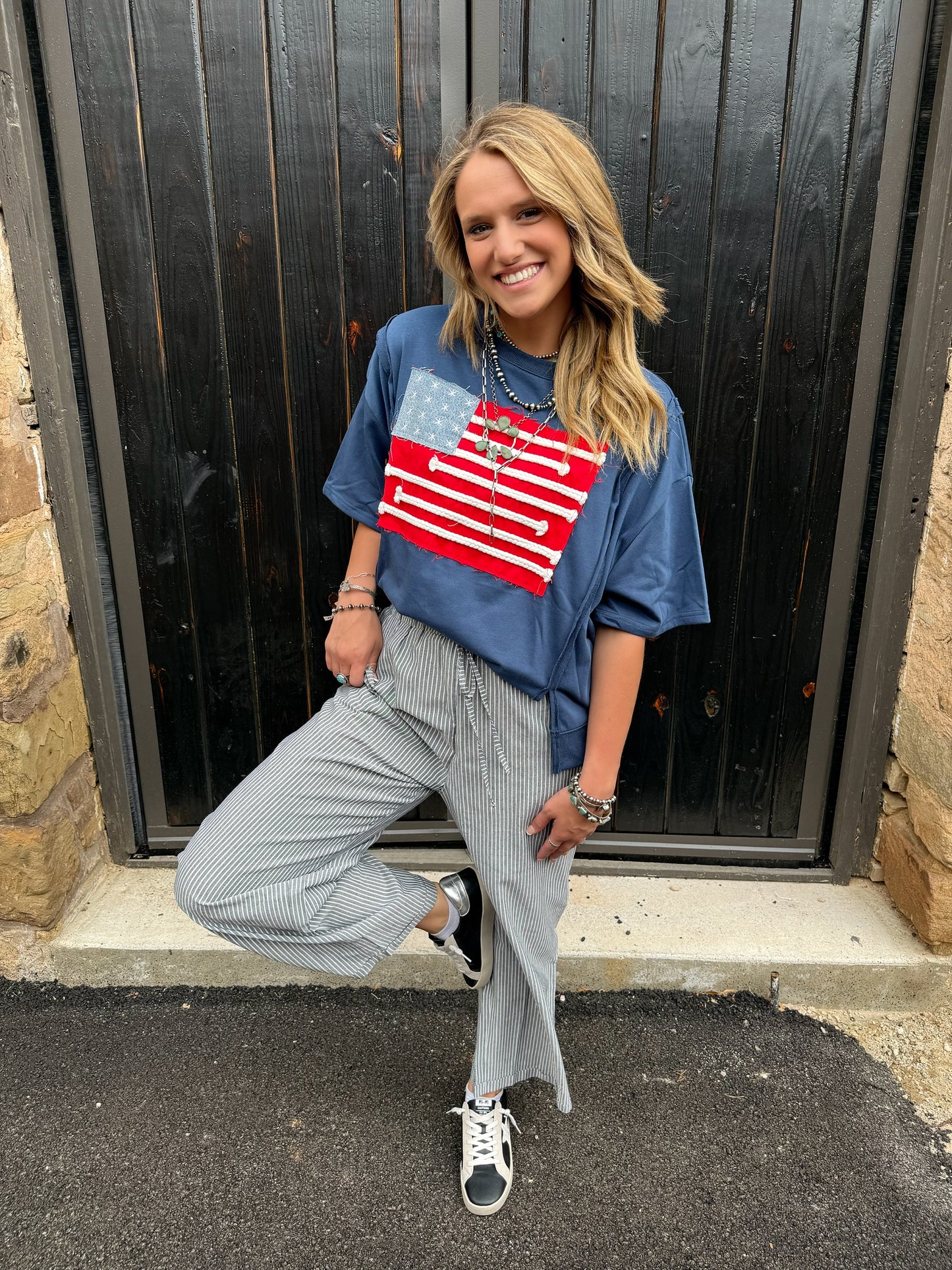 Boxy American Flag Top