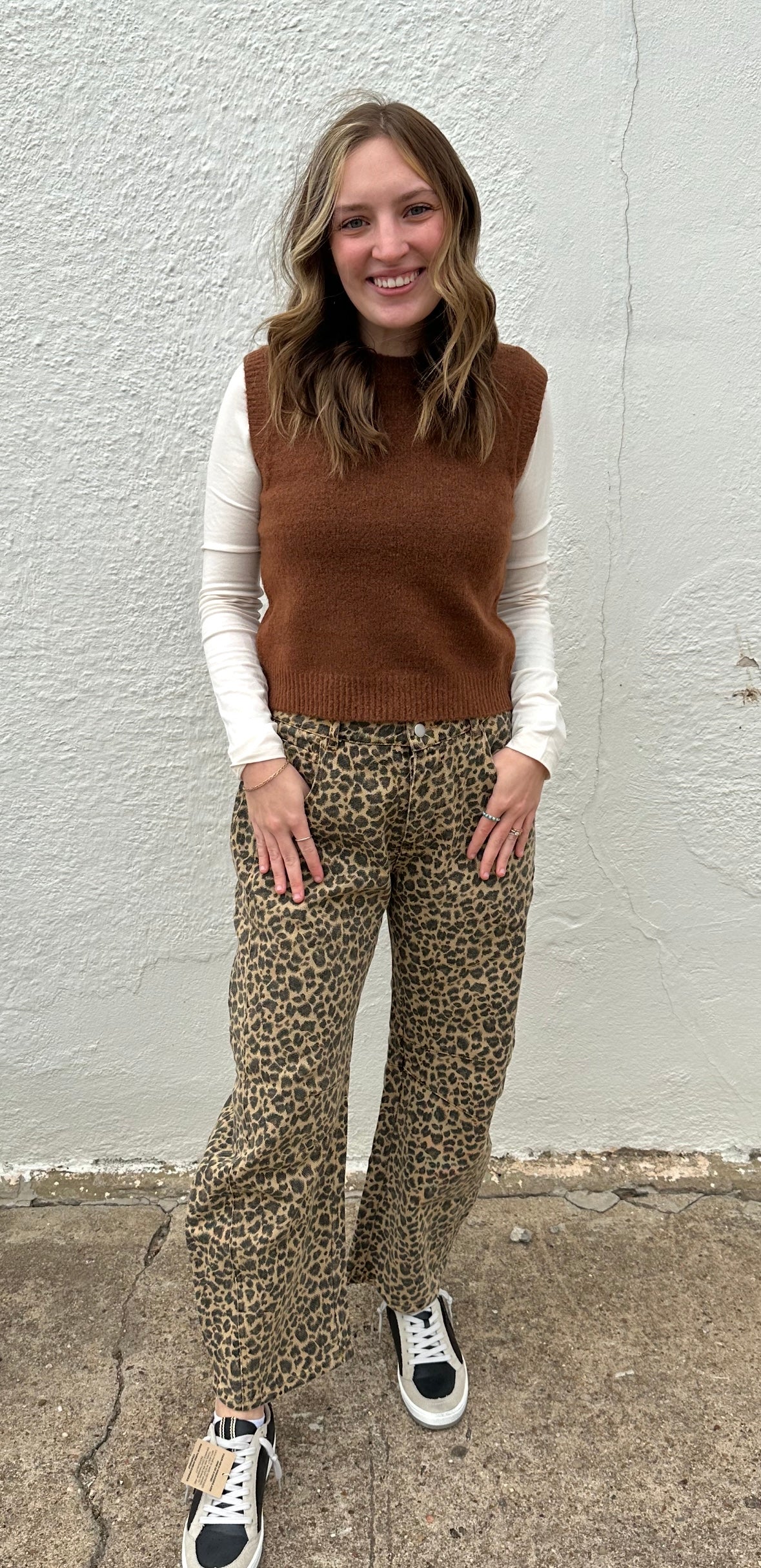 Chestnut Sleeveless Knit Sweater