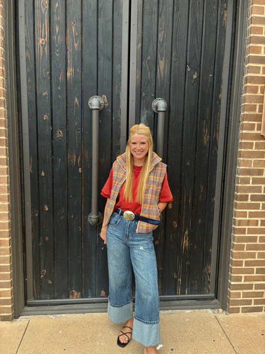 Cuffed Double Seam Jeans
