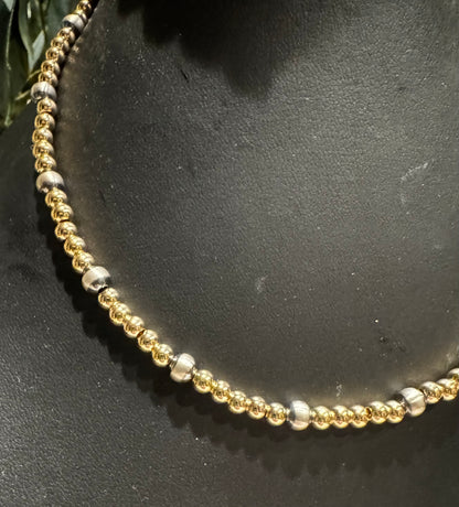 Choker - 4mm Gold-Filled Beads/ 5mm Sterling Silver Pearls