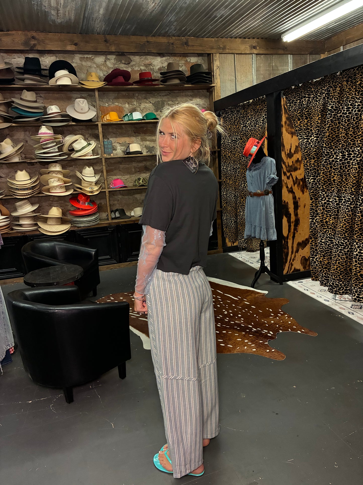 Seafoam Striped Pants