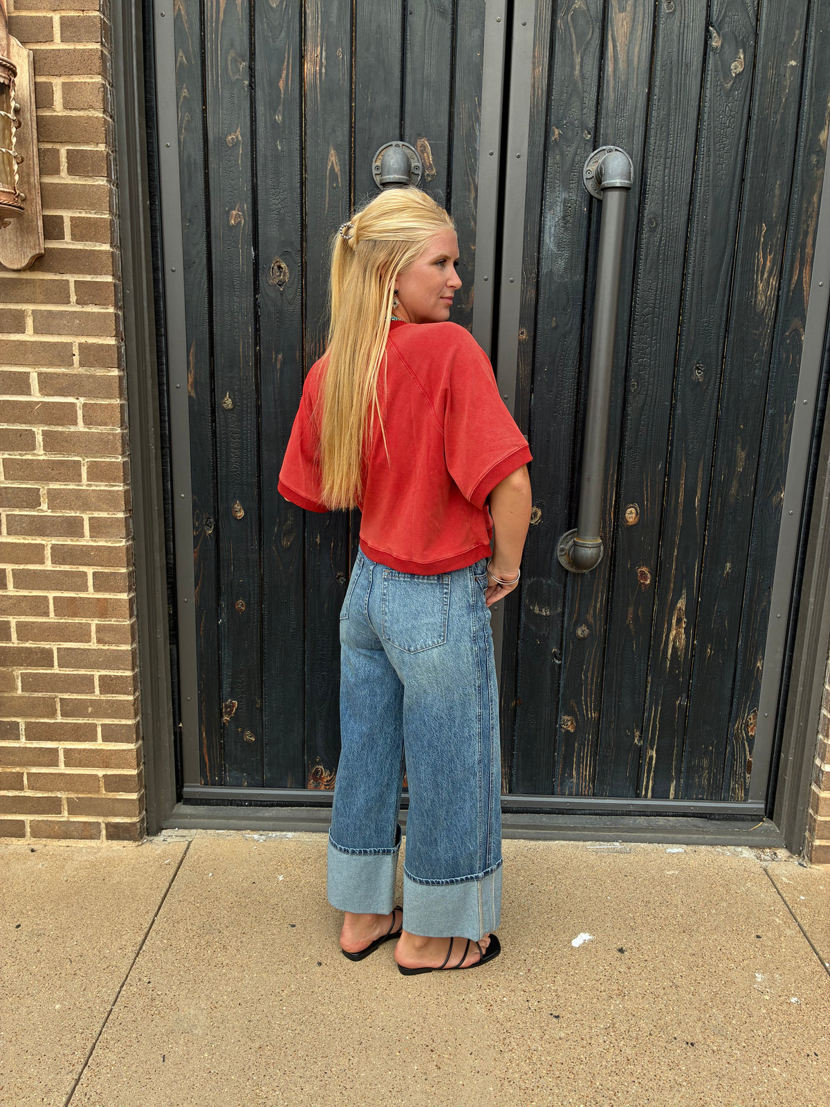 Cuffed Double Seam Jeans
