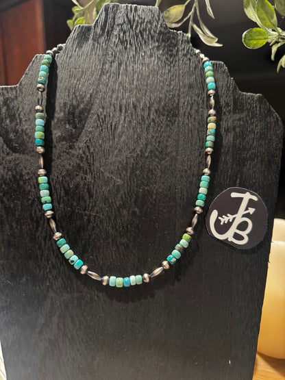Necklace- 18” Turquoise Tinsel