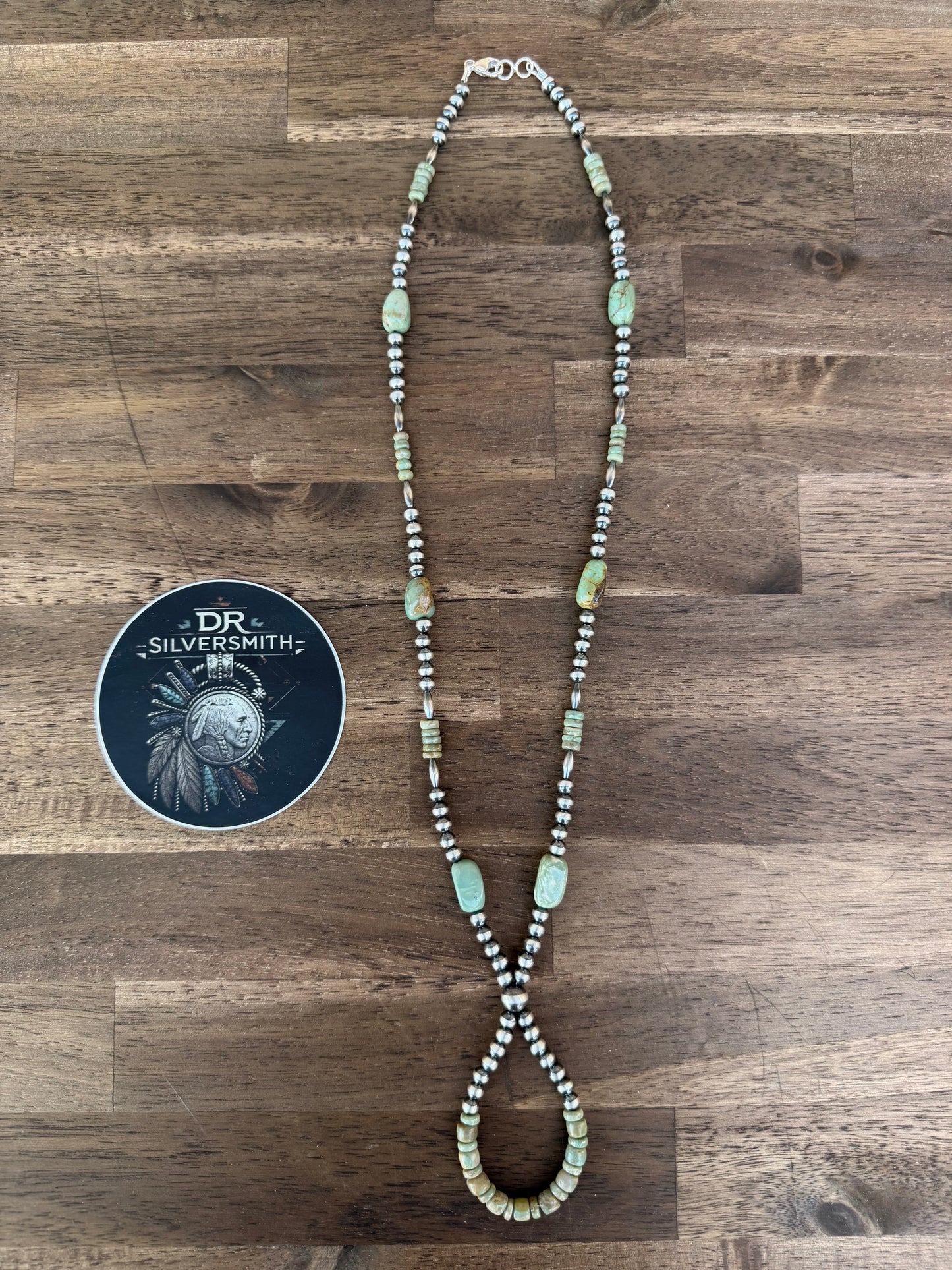 Necklace - 24” - 5mm - Green Turquoise - Torpedo