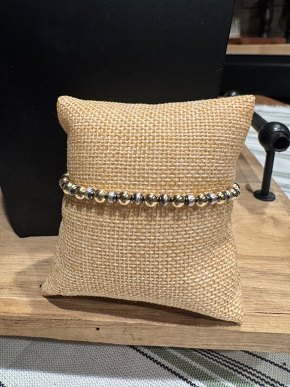 Bracelet - 5mm Gold-Filled Beads/4mm Sterling Silver Peals