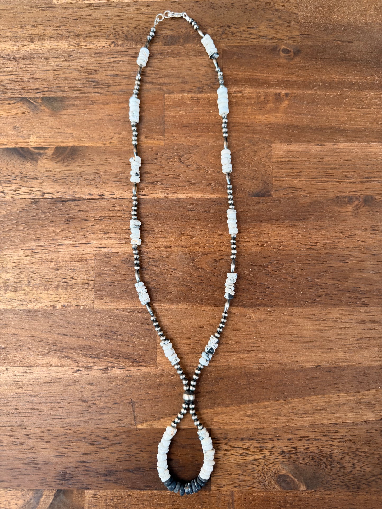 Necklace - 22” - 4/8mm - Torpedo - White Buffalo Teardrop