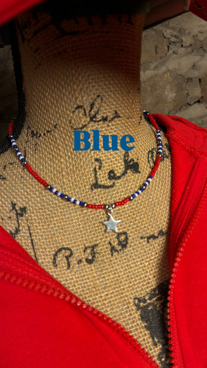 Fourth Of July Seed Bead Choker
