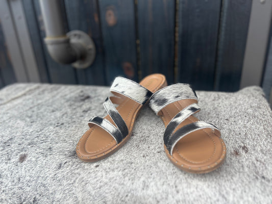 Black & White Hide Sandals