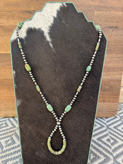 Necklace - 24” - 5mm - Green Turquoise - Torpedo