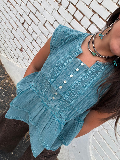 Sleeveless Cotton Blouse