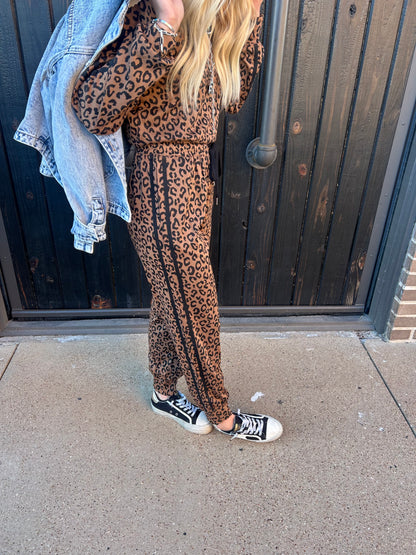 VARSITY STRIPE LEOPARD SET