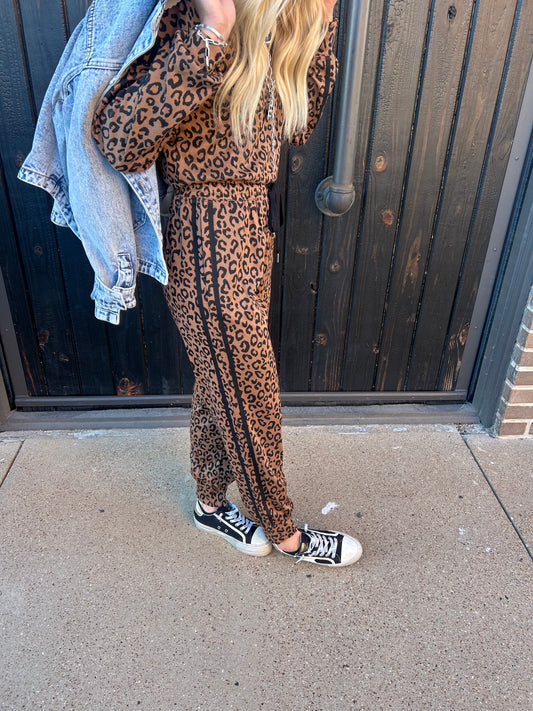 VARSITY STRIPE LEOPARD SET