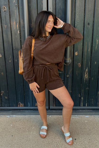 Brown Pullover & Shorts