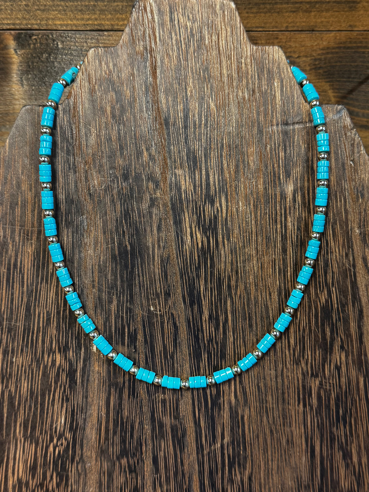 Necklace - 16” Turquoise & Gold
