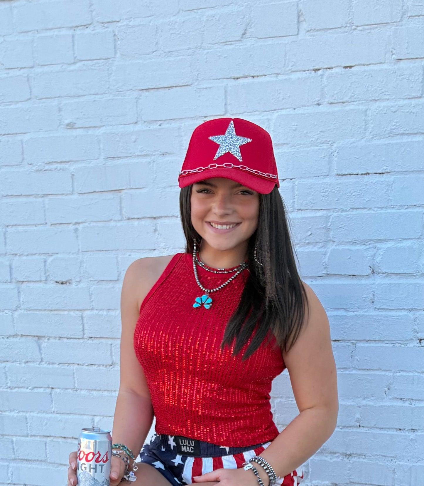 Rhinestone Star Trucker Cap