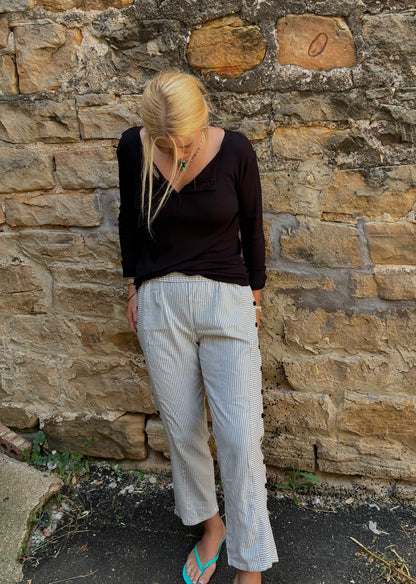 Striped Button Trouser