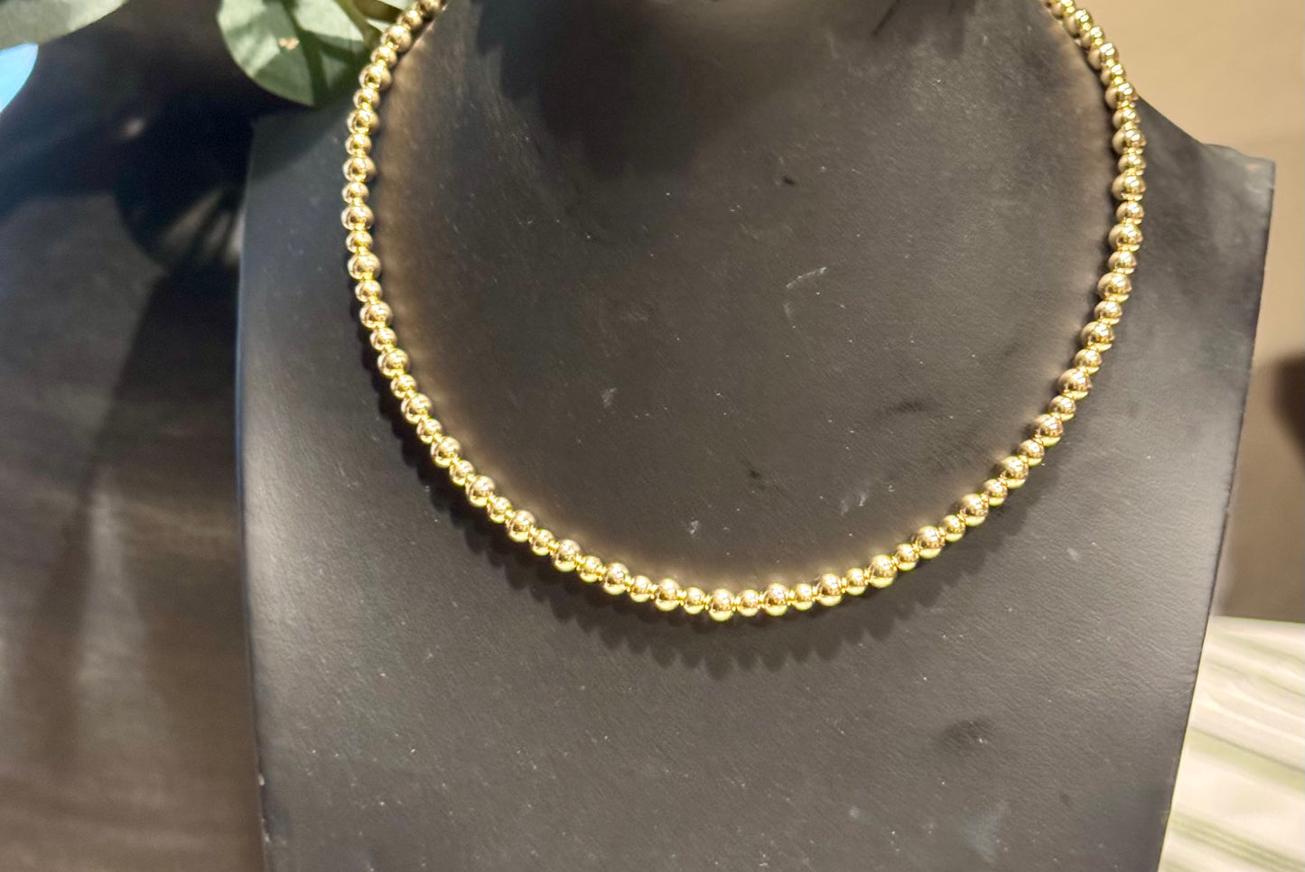 Necklace - 15" - 5mm and 4mm Gold-Filled Beads