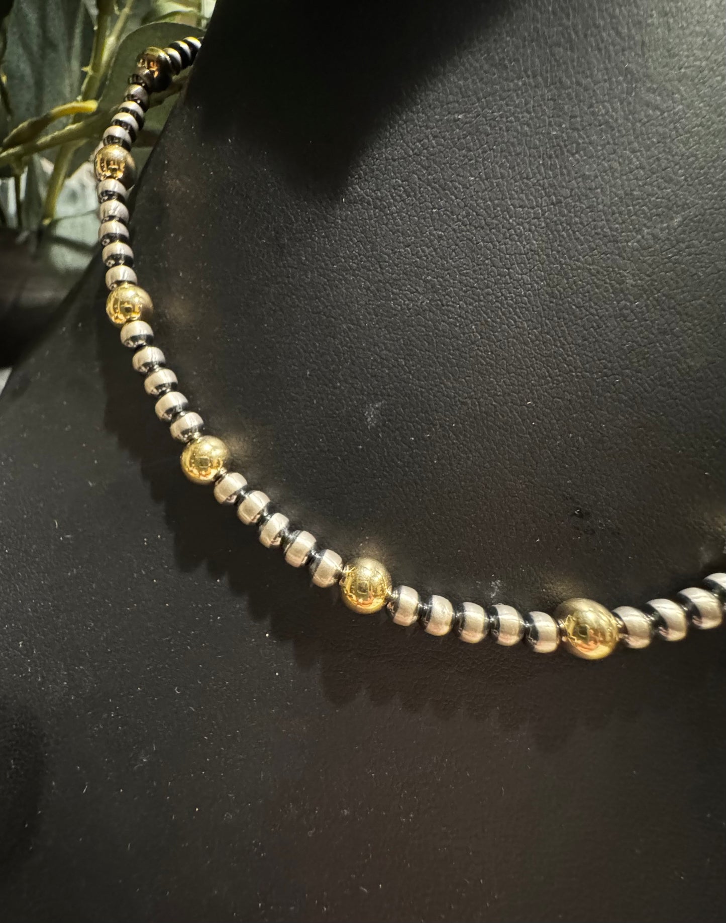 Choker - 4mm Sterling Silver Pearls/ 6mm Gold-Filled Beads