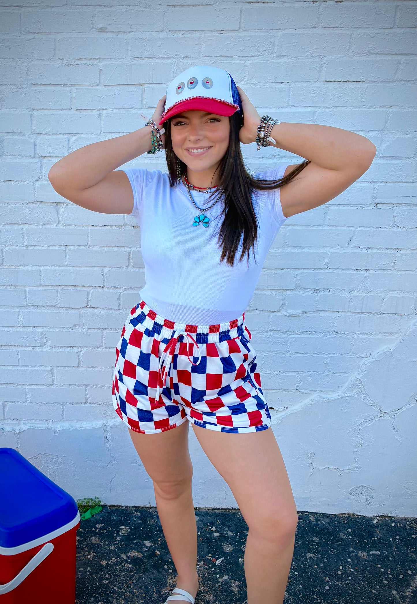 Patriotic Checkered Shorts