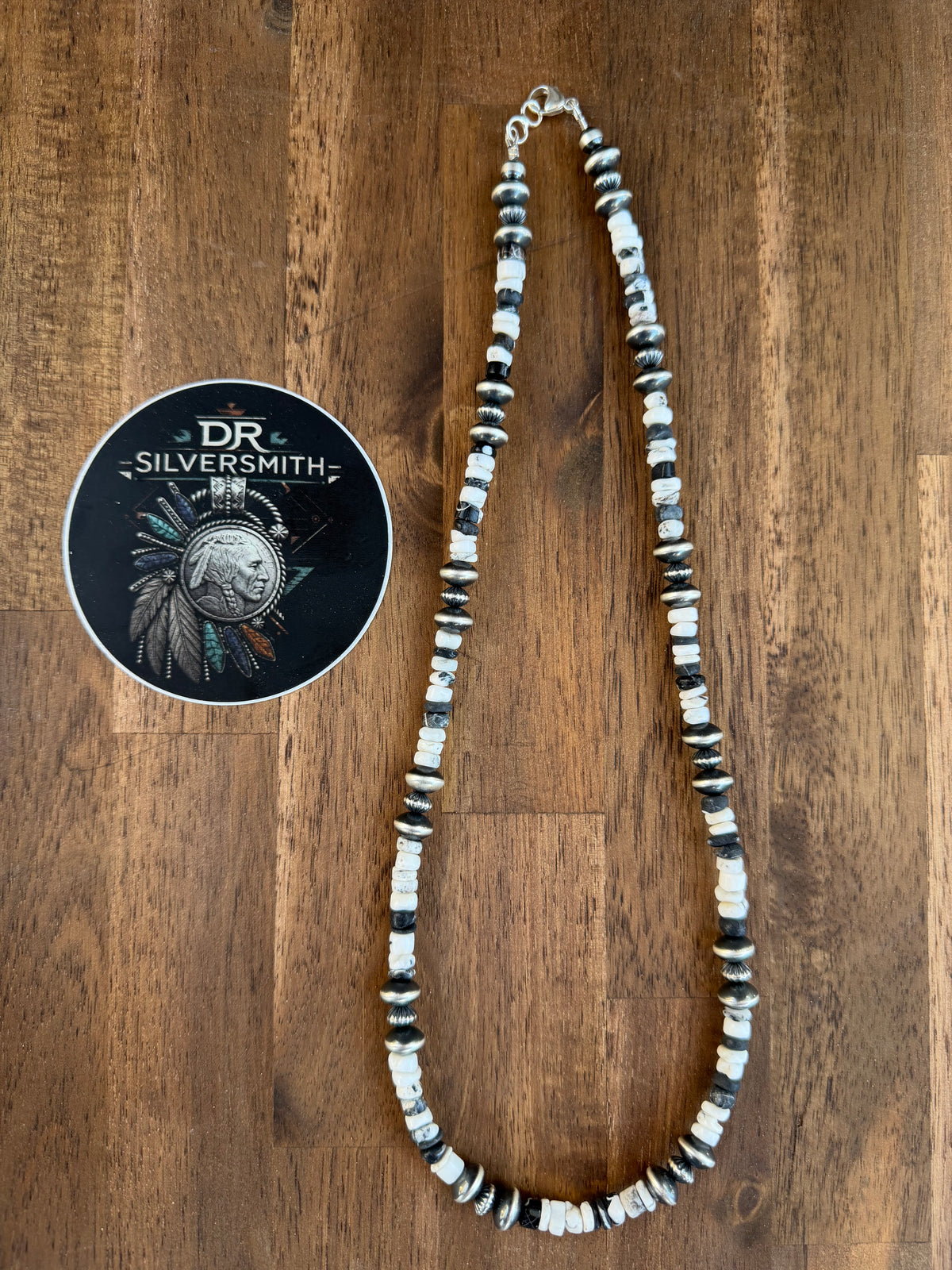 Necklace - 22” - 7.5/8mm Rondell & White Buffalo