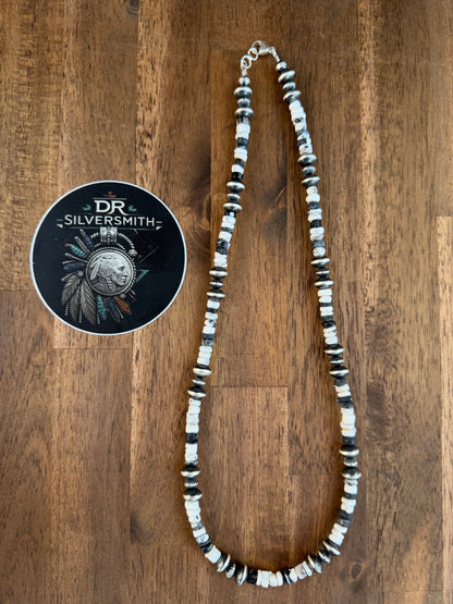Necklace - 22” - 7.5/8mm Rondell & White Buffalo