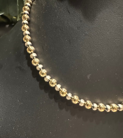 Choker - 5mm Gold Filled Beads/ 4mm Sterling Silver Pearls