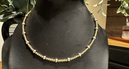 Choker - 3mm Gold-Filled Beads/ 5mm Sterling Silver Pearls